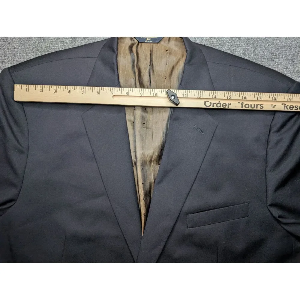 Joseph & Feiss Gold Mens 48R Regular 100% Wool Black Blazer Jacket‎ Sport Coat